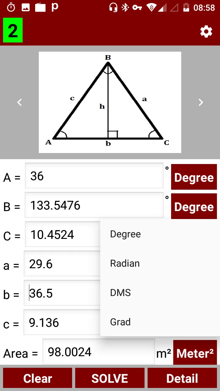 Triangle Calculator and Solver | Indus Appstore | Screenshot