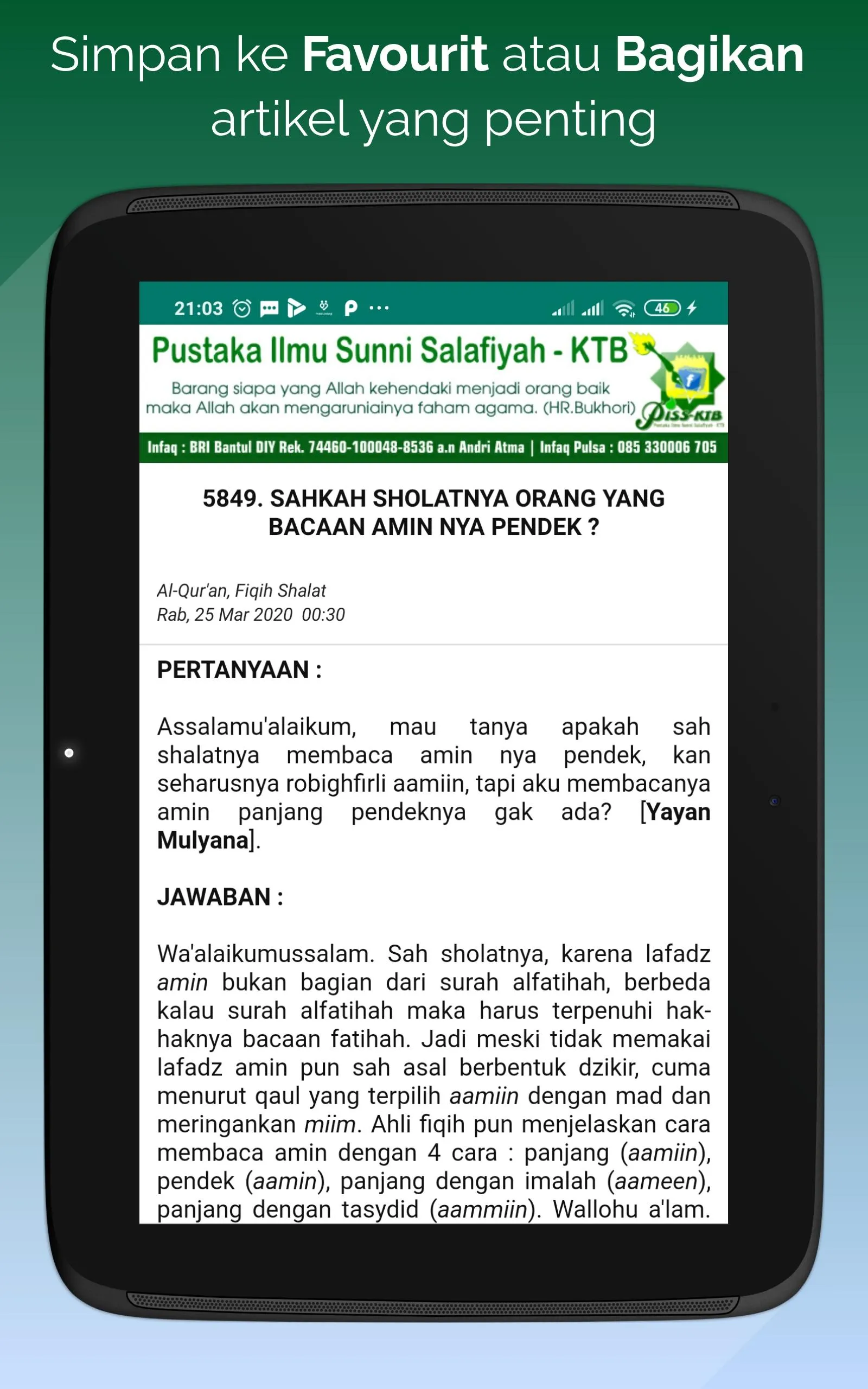 Ustadz Menjawab (Online) | Indus Appstore | Screenshot