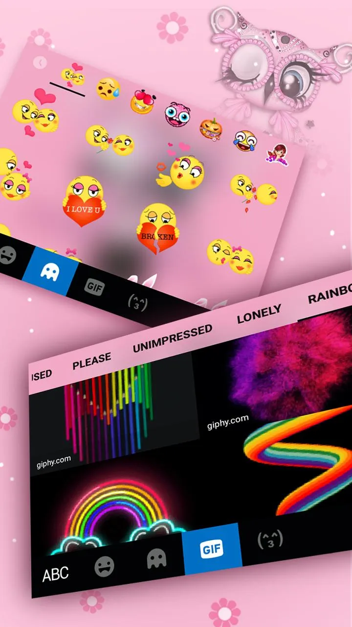 Pretty Pinky Owl Keyboard Them | Indus Appstore | Screenshot