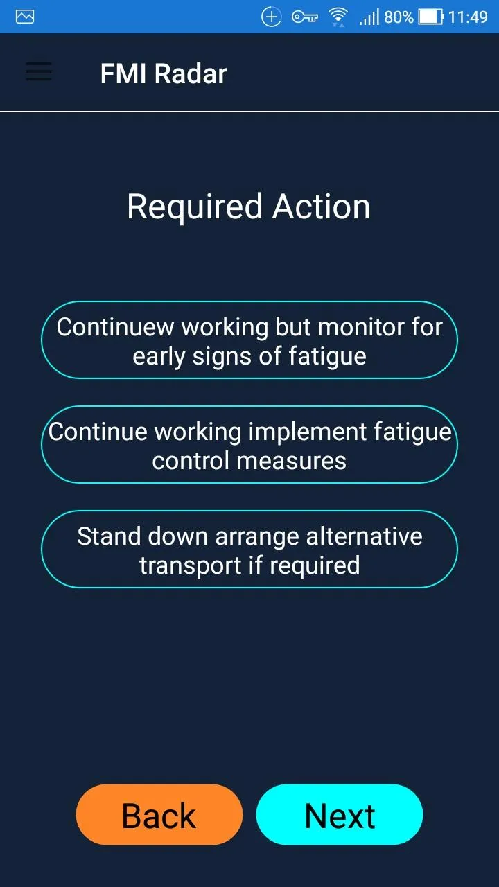 Fatigue RADAR | Indus Appstore | Screenshot