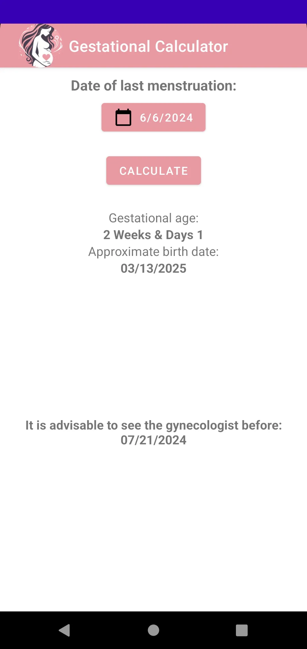 Gestational Age Calculator | Indus Appstore | Screenshot