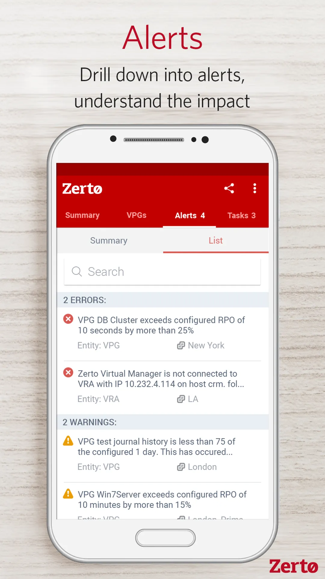 Zerto Mobile | Indus Appstore | Screenshot