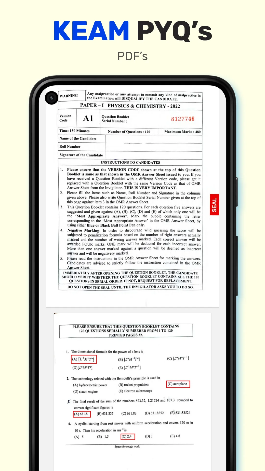 KEAM previous question papers | Indus Appstore | Screenshot