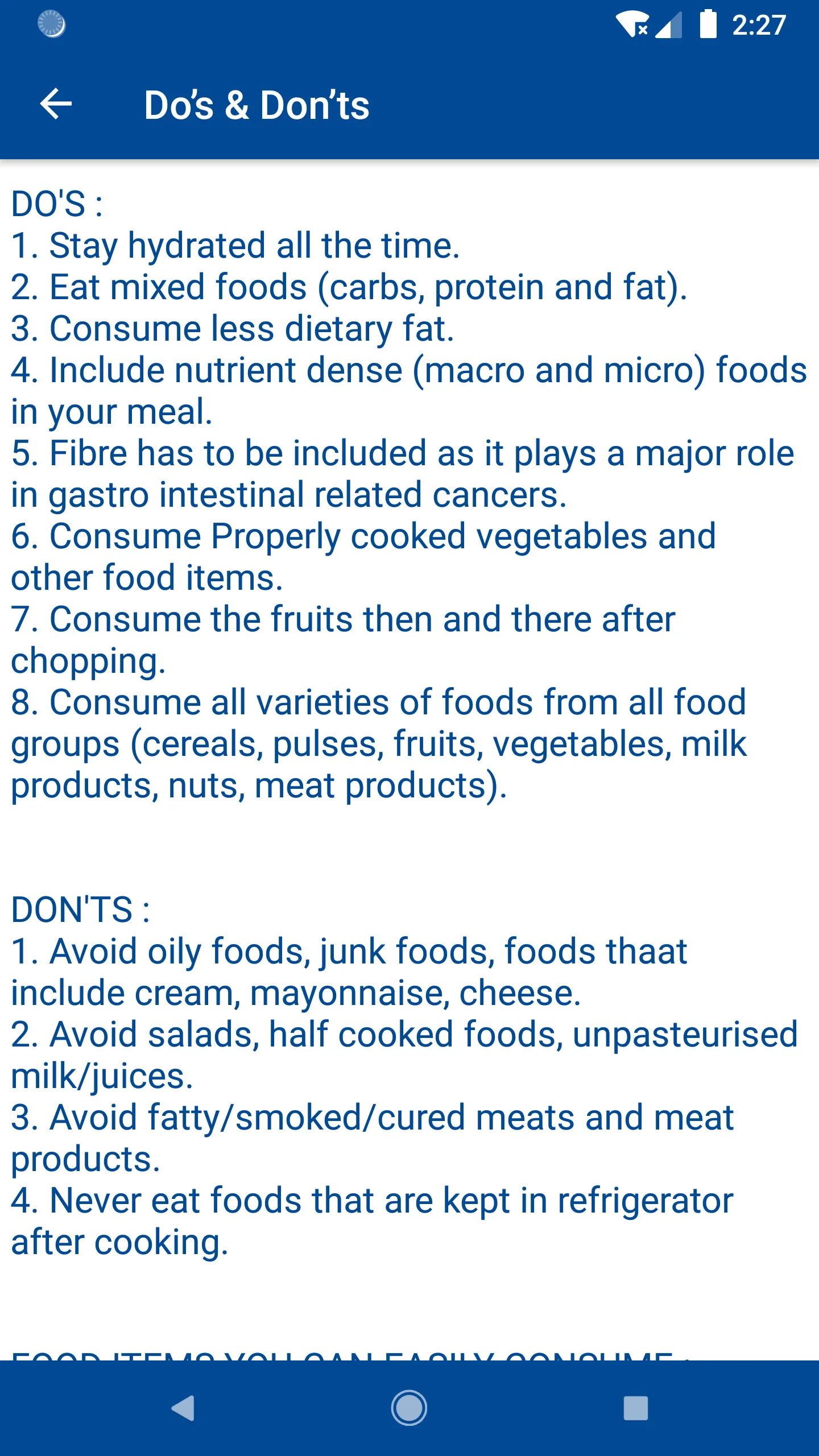 My Diet Chart - Diseases | Indus Appstore | Screenshot