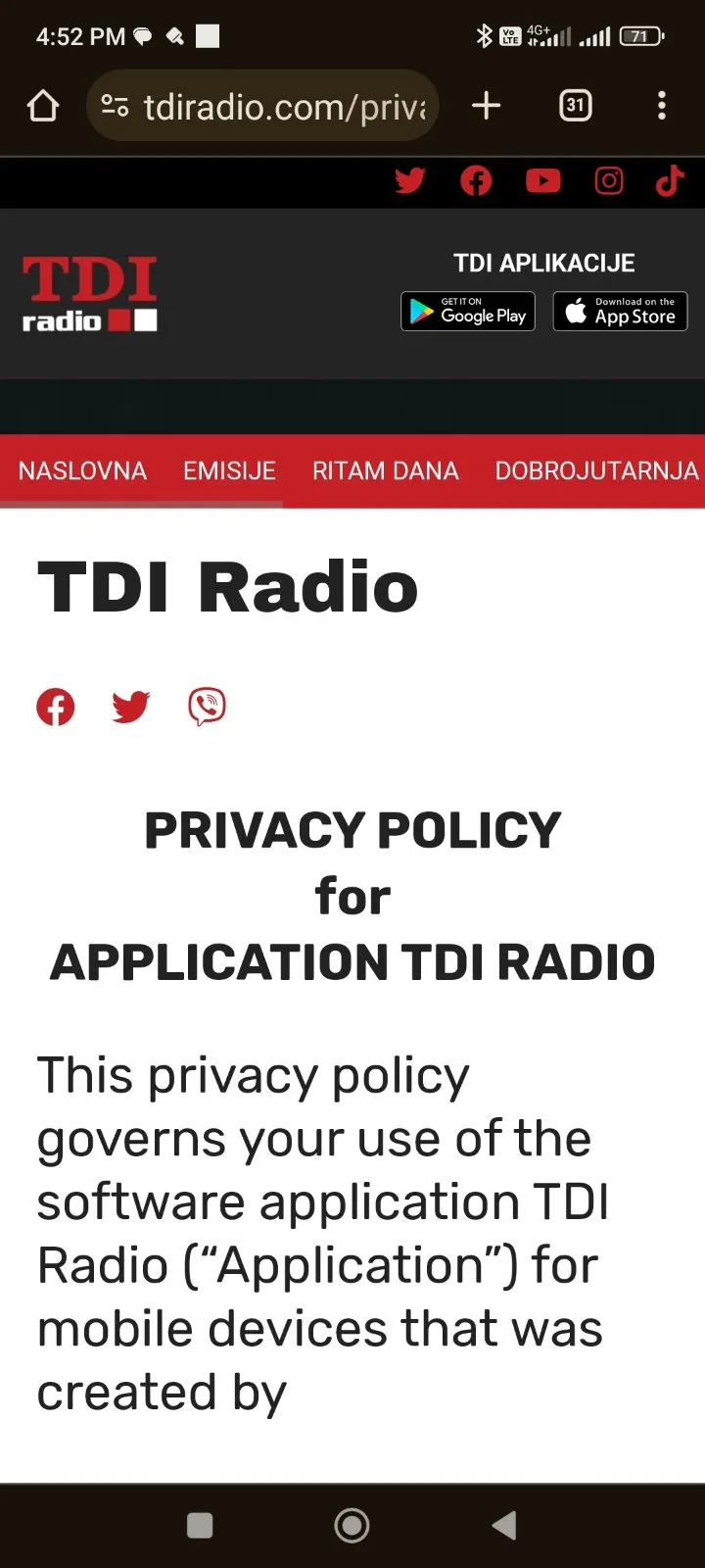 TDI Radio | Indus Appstore | Screenshot