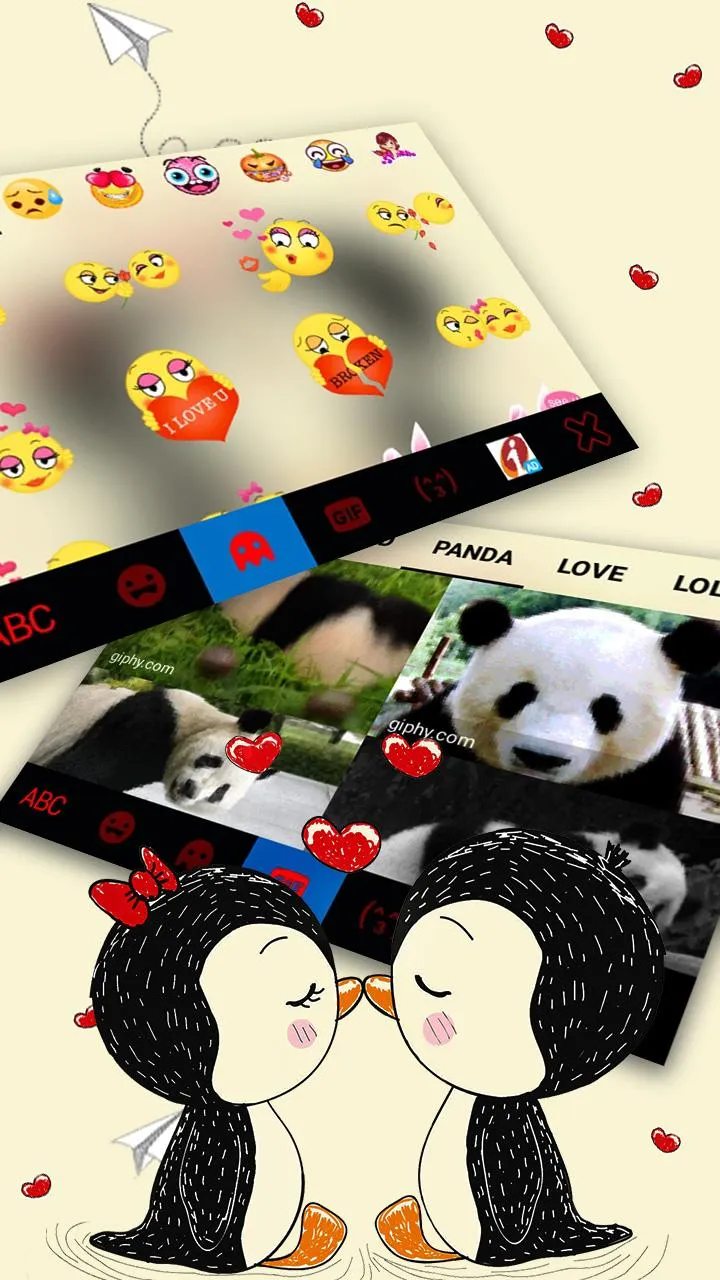 Love Kiss Penguin Keyboard The | Indus Appstore | Screenshot