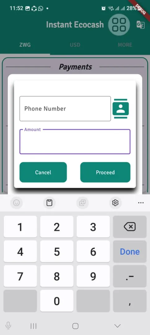 Instant EcoCash | Indus Appstore | Screenshot