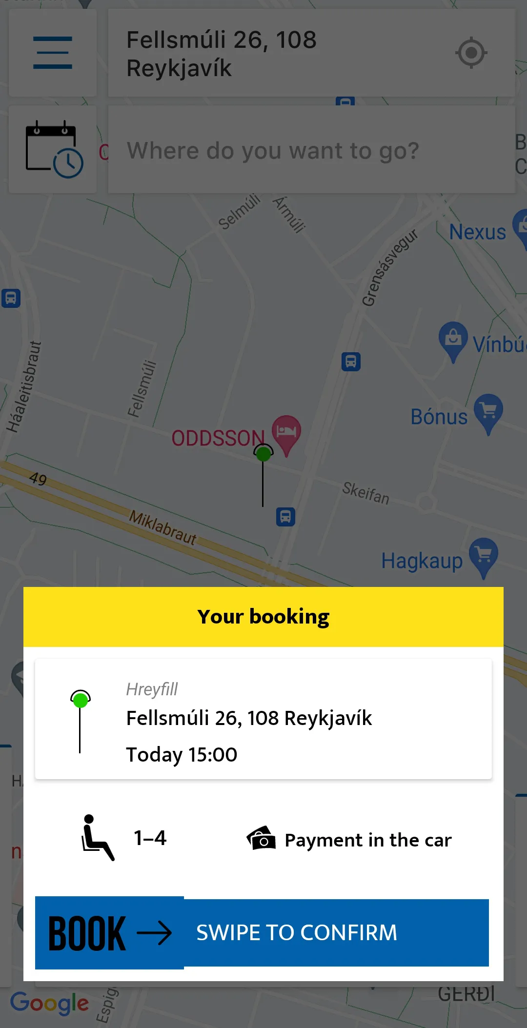 Taxi Hreyfill | Indus Appstore | Screenshot