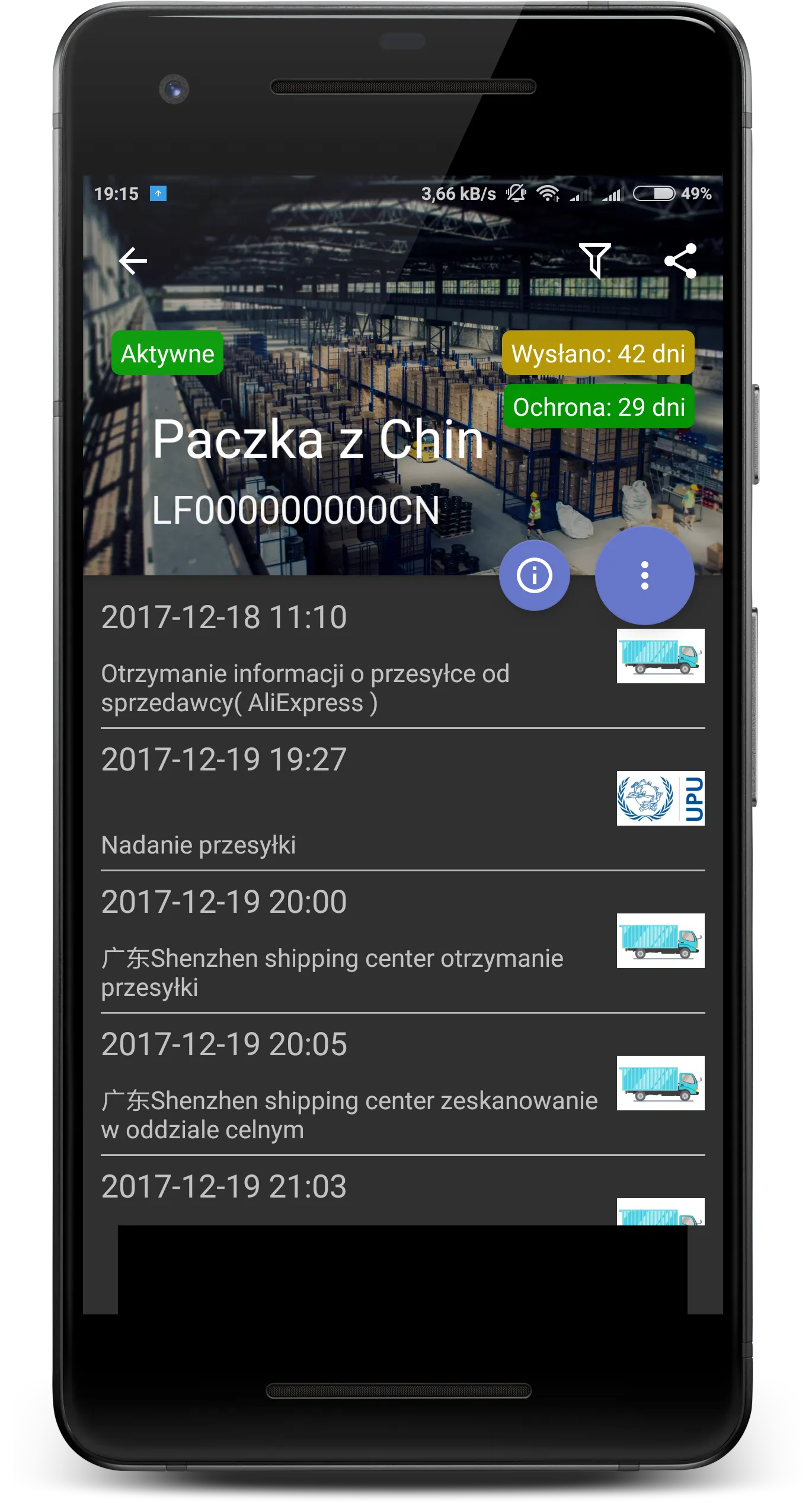 AliPaczka śledzenie przesyłek | Indus Appstore | Screenshot