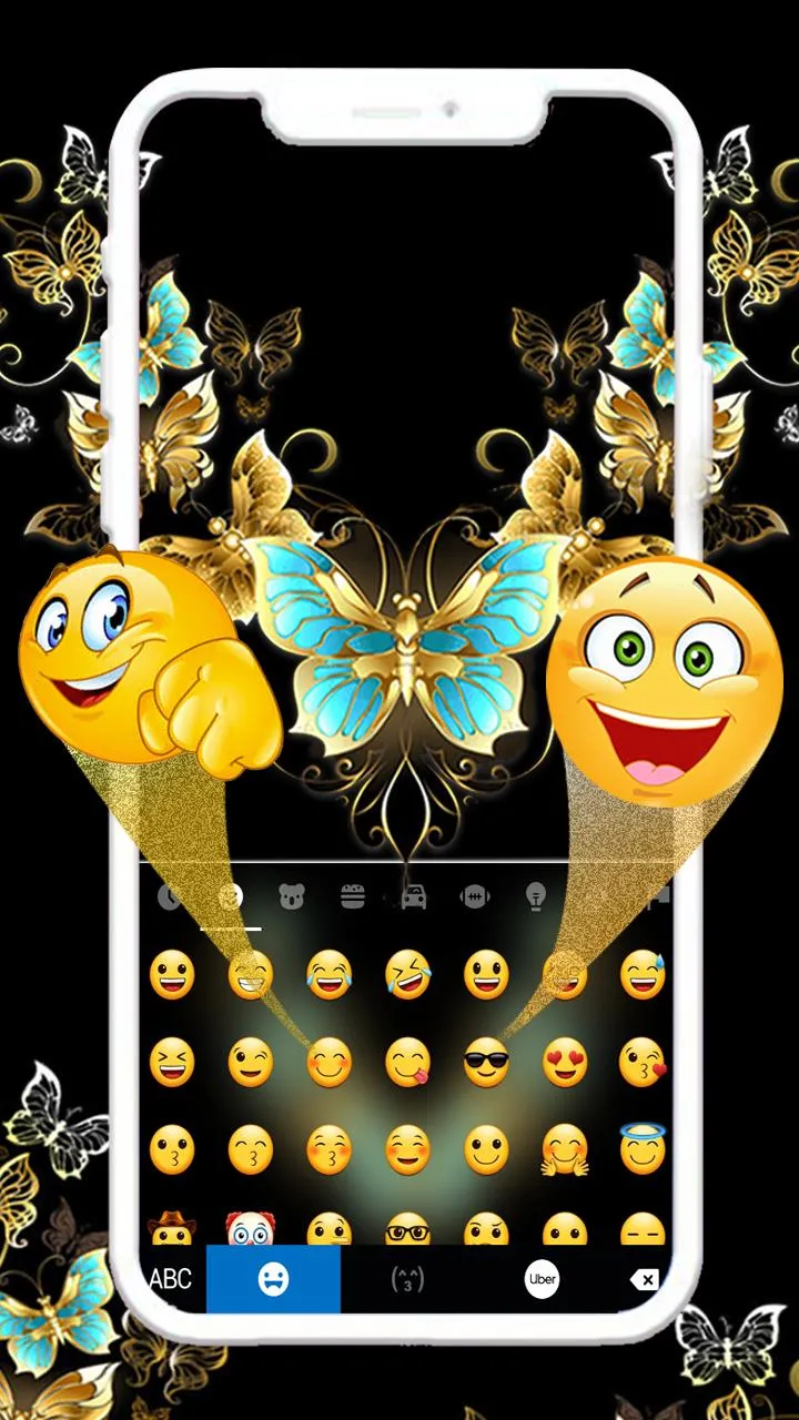 Vintage Golden Butterfly Keybo | Indus Appstore | Screenshot