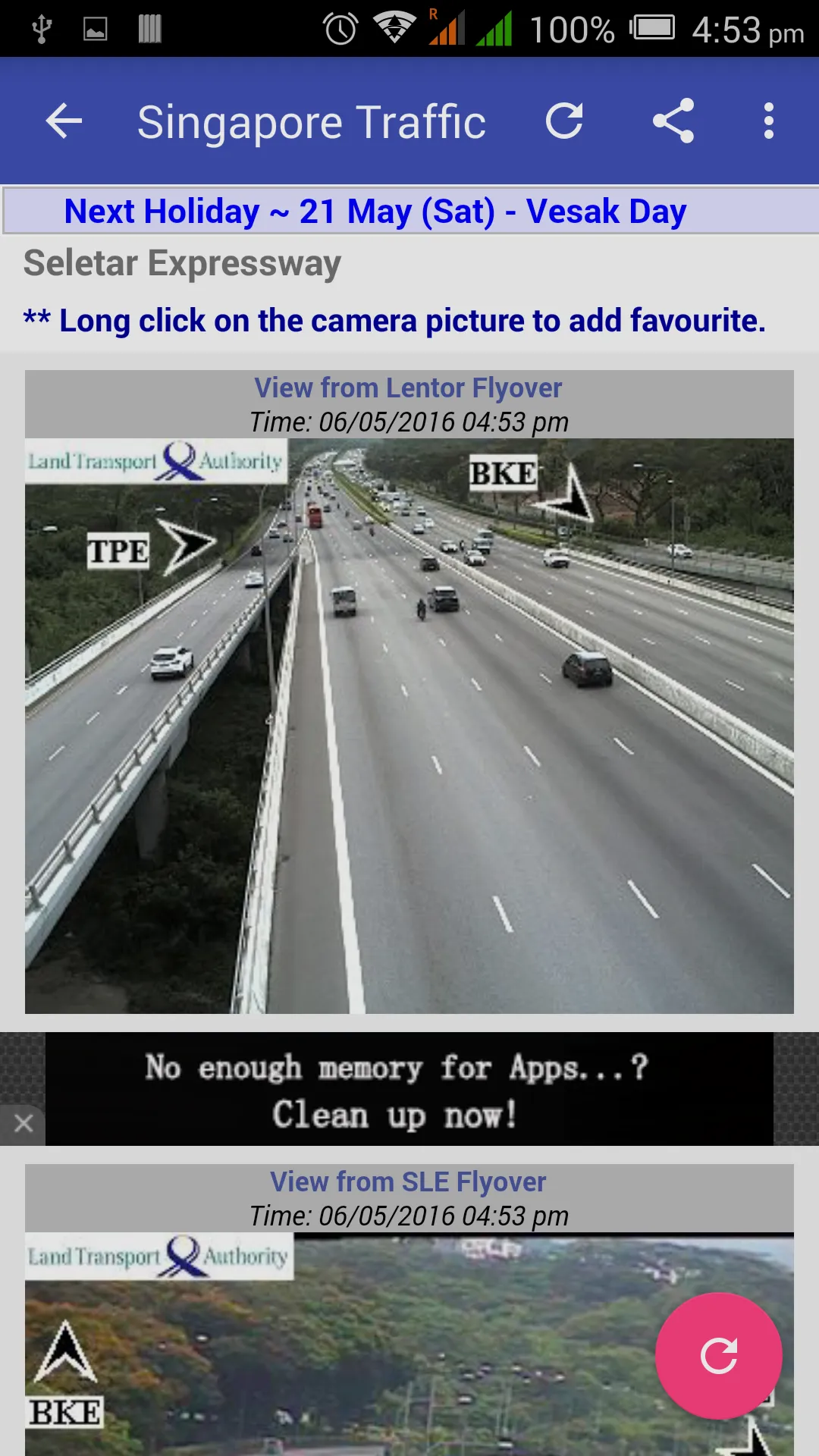 Singapore Traffic Cam | Indus Appstore | Screenshot