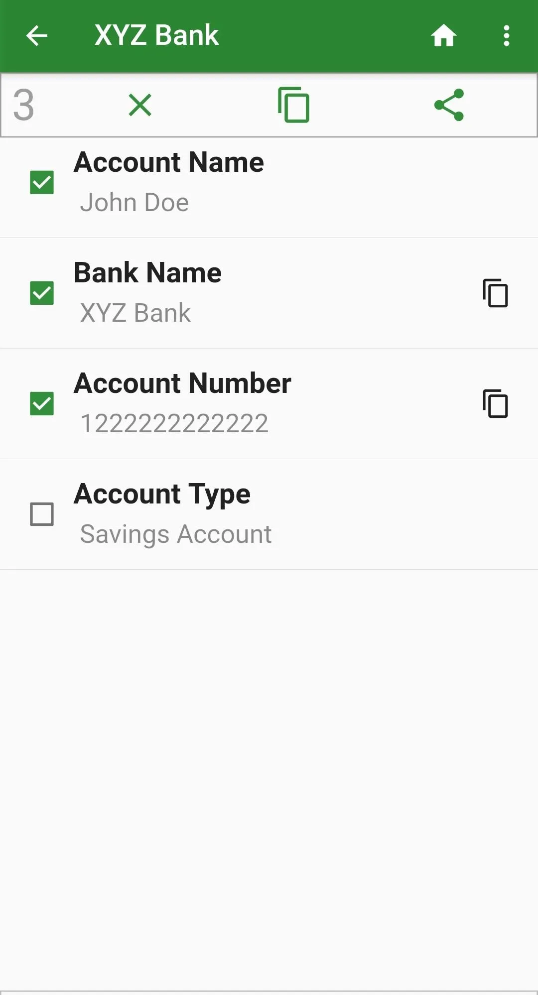 Bank Account Number Manager | Indus Appstore | Screenshot