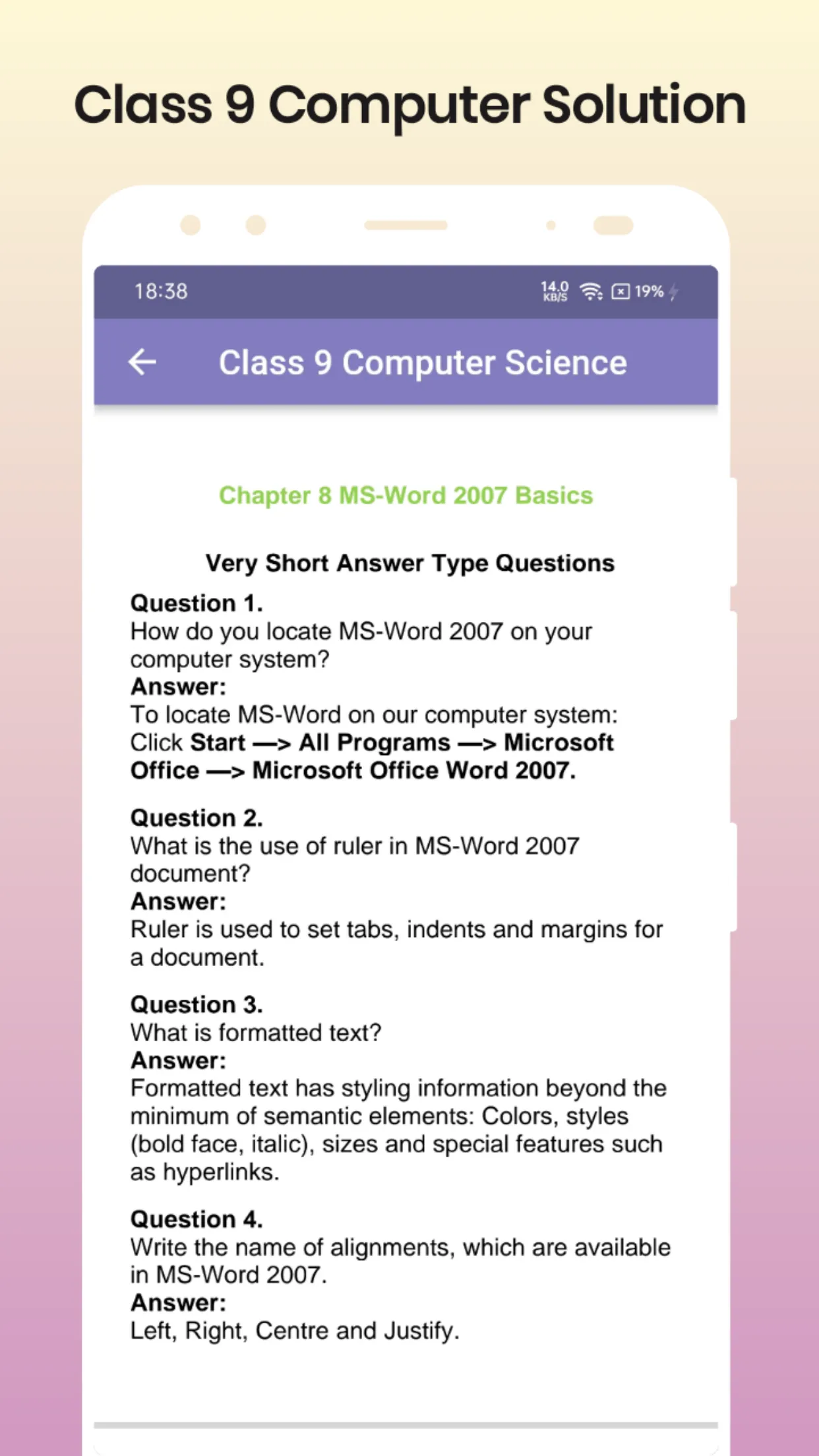 Class 9 Computer Solution | Indus Appstore | Screenshot