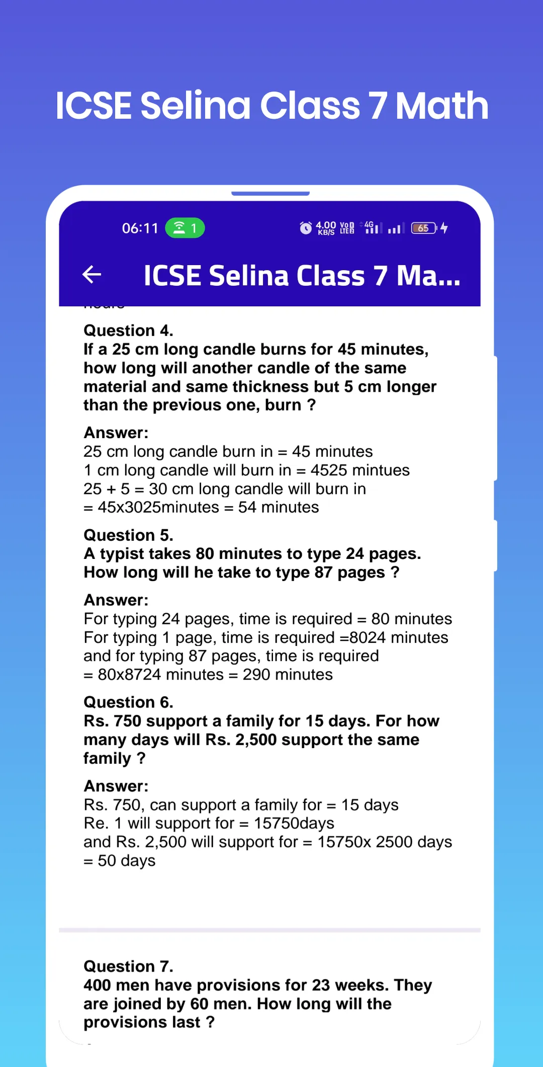 ICSE Selina Class 7 Math | Indus Appstore | Screenshot