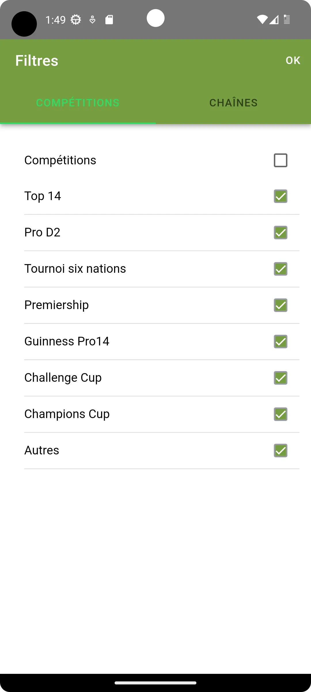 RugbyToWatch - programme rugby | Indus Appstore | Screenshot