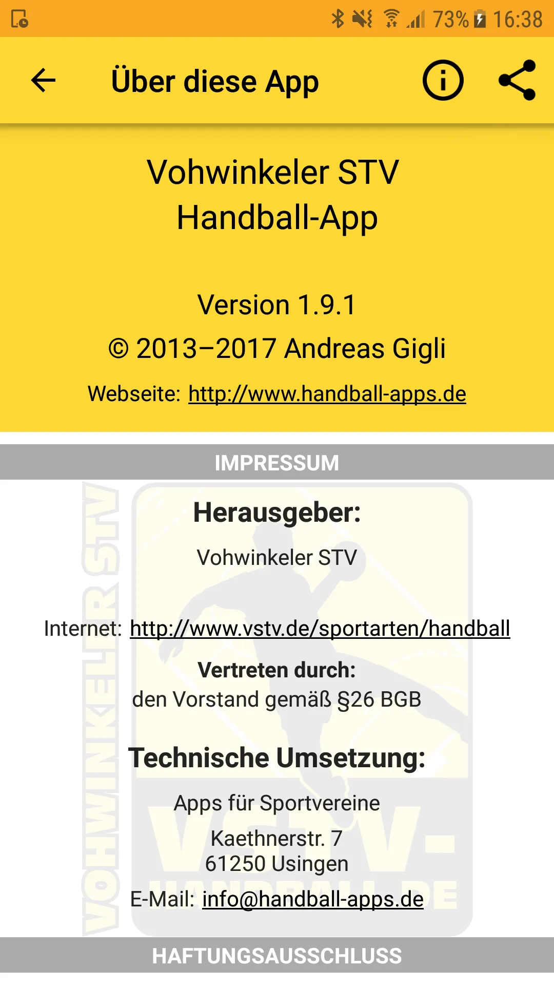 Vohwinkeler STV Handball | Indus Appstore | Screenshot