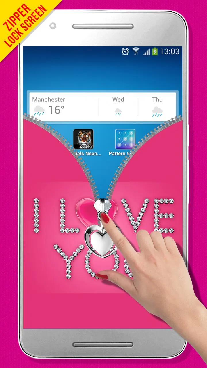 I Love You Zipper Lock Screen | Indus Appstore | Screenshot