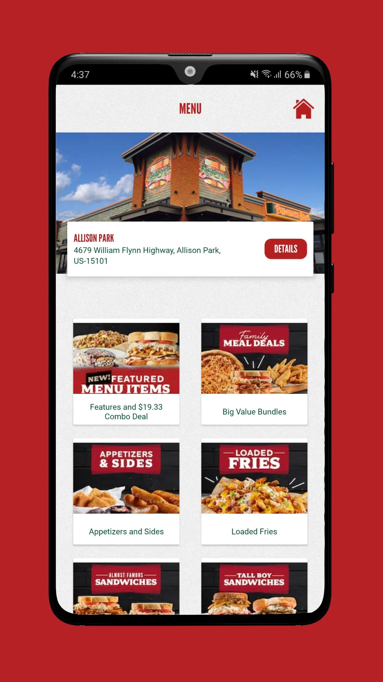 Primanti Bros. FanFare Rewards | Indus Appstore | Screenshot