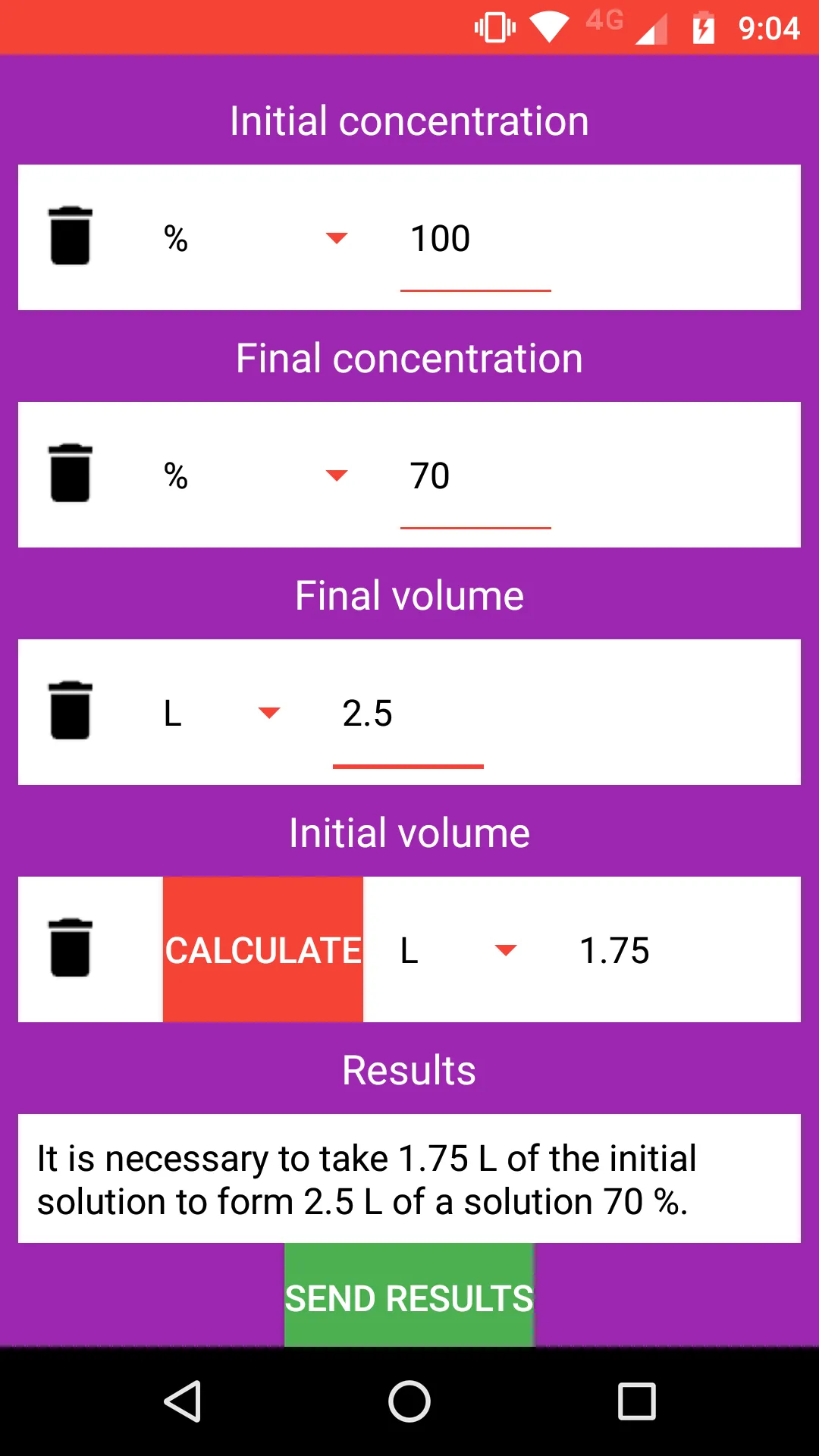 Chemical Solution Calculator | Indus Appstore | Screenshot