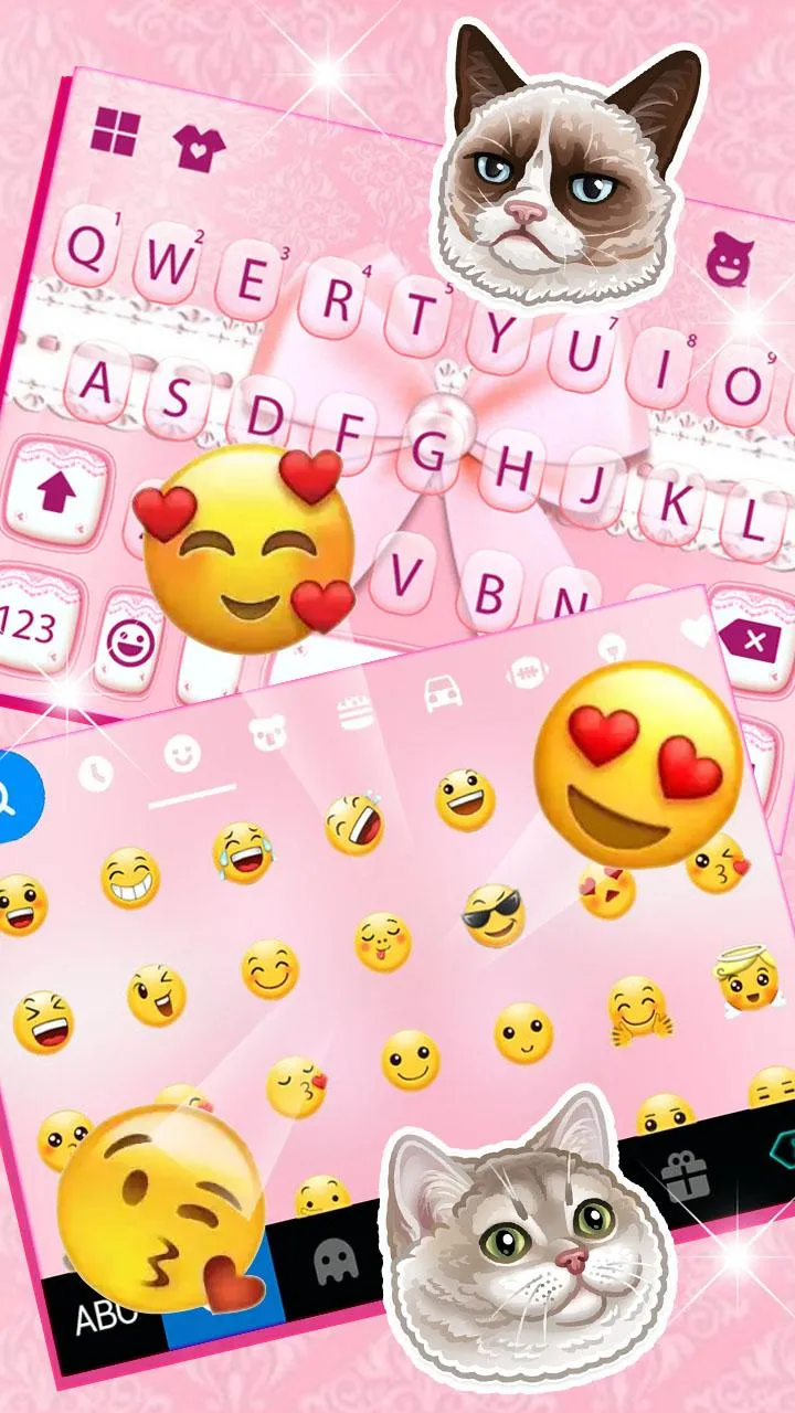 Fancy Pink Bowknot Keyboard Th | Indus Appstore | Screenshot