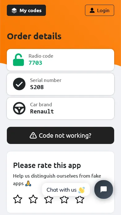 Radio Code Generator Renault & | Indus Appstore | Screenshot