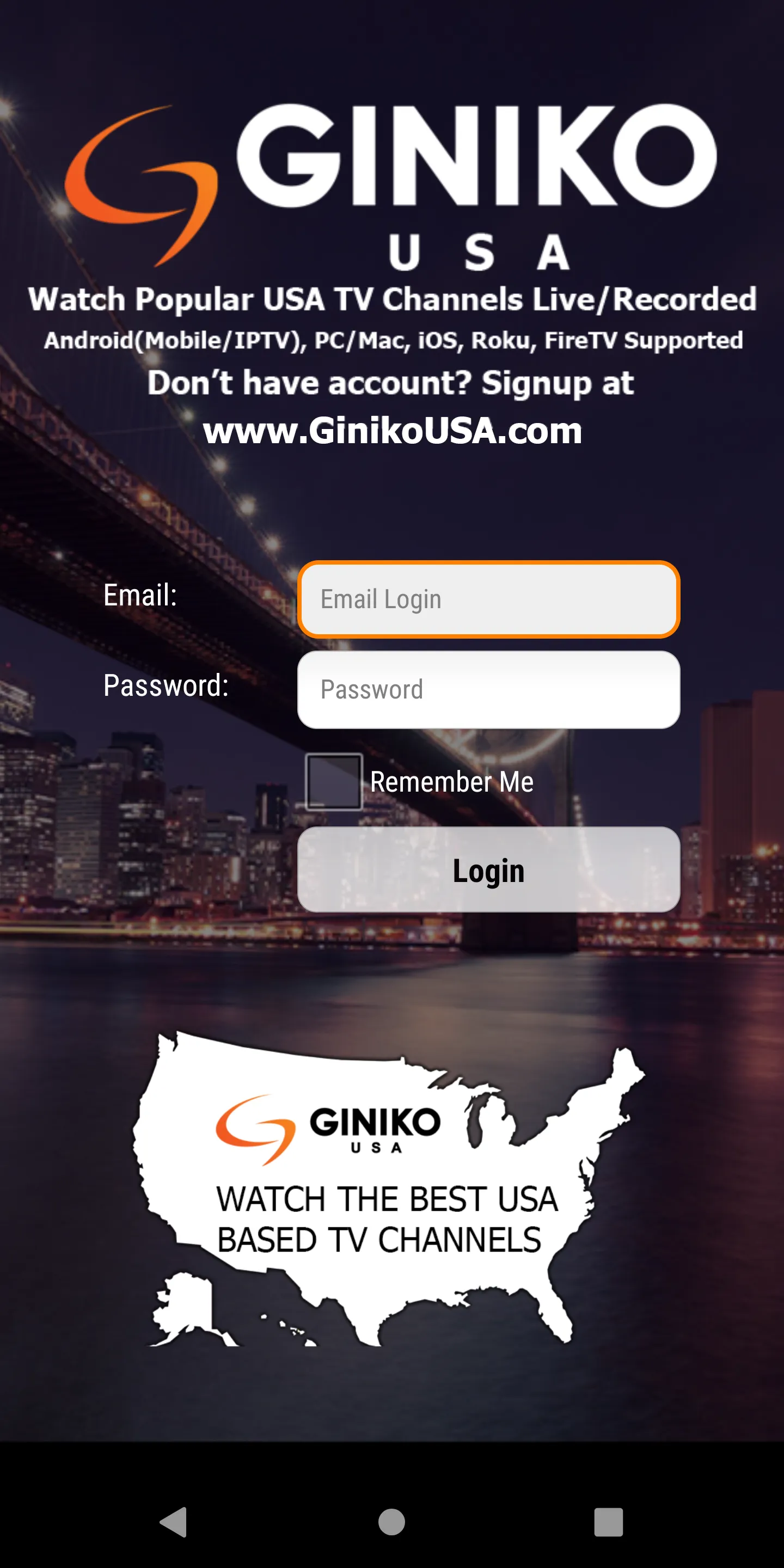 Giniko USA TV | Indus Appstore | Screenshot