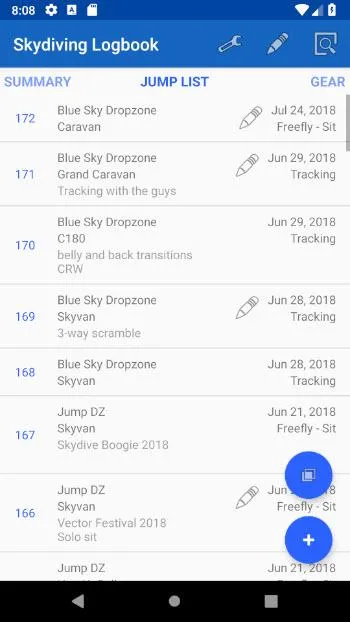 Skydiving Logbook | Indus Appstore | Screenshot