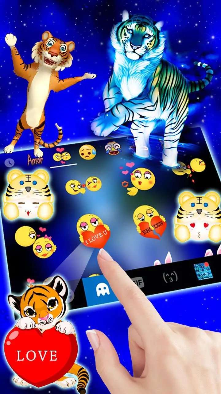 Neon Blue Tiger King Theme | Indus Appstore | Screenshot