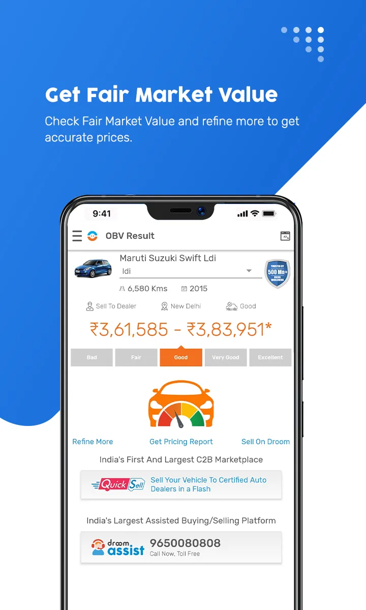 OBV: Used Car & Bike Valuation | Indus Appstore | Screenshot