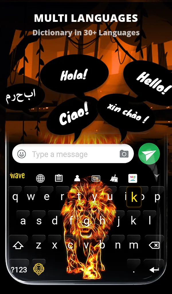 Fire Lion Wallpaper + Keyboard | Indus Appstore | Screenshot