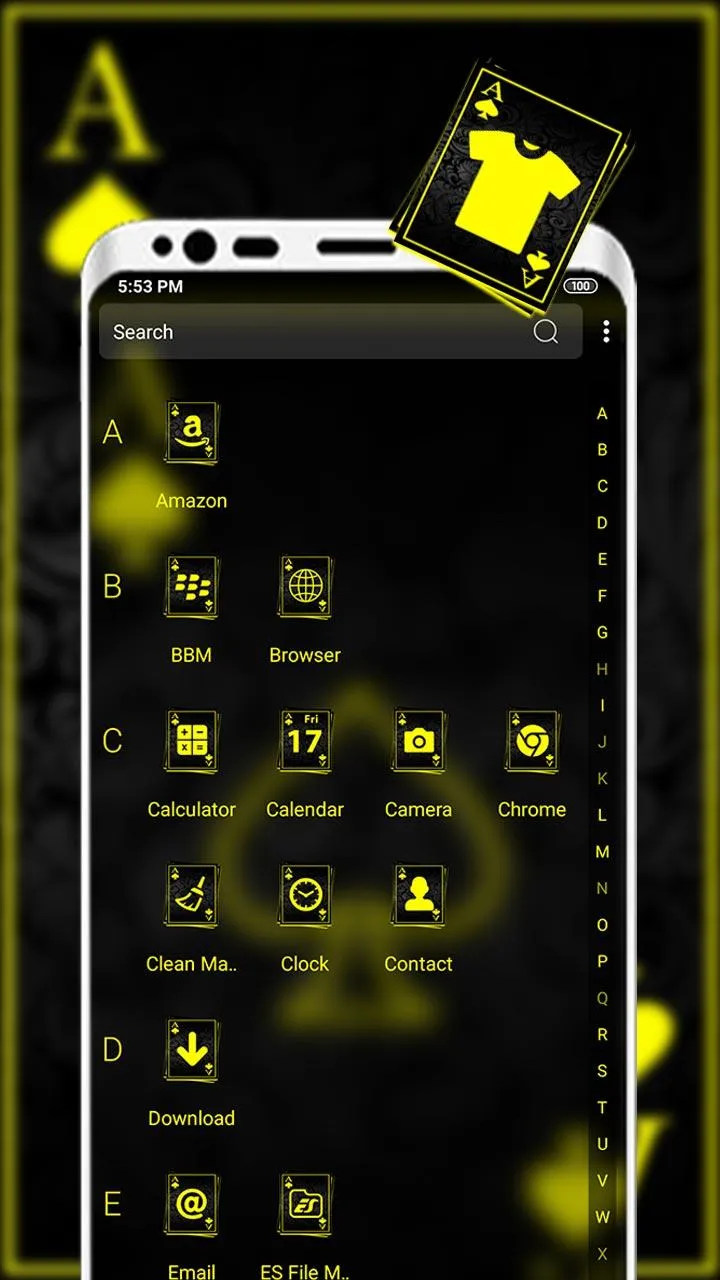 Neon Card Ace Spade Theme | Indus Appstore | Screenshot