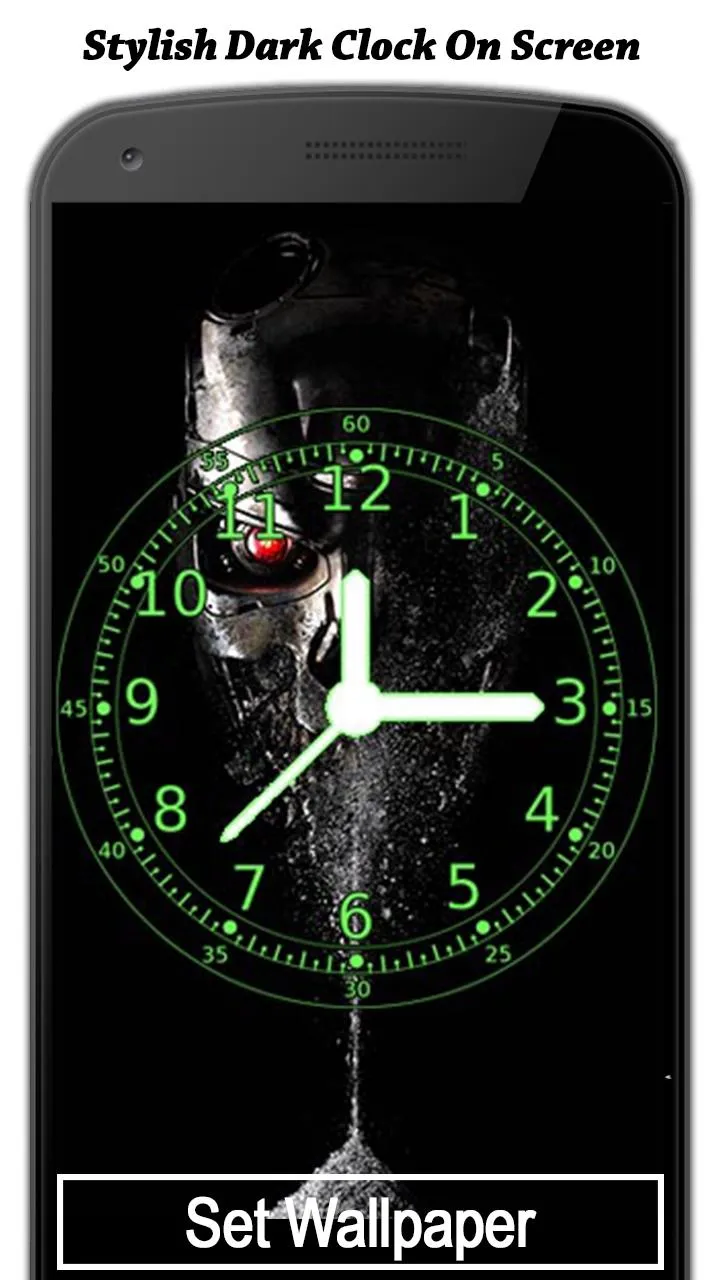 Dark Clock On Screen Live Wall | Indus Appstore | Screenshot