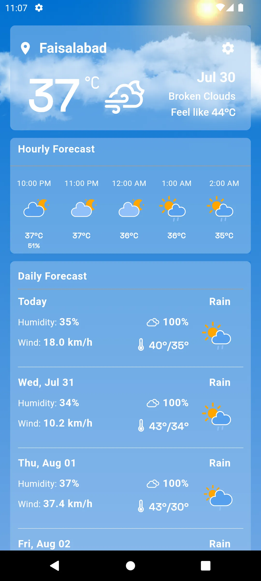 Weather Lite: Live Forecast | Indus Appstore | Screenshot