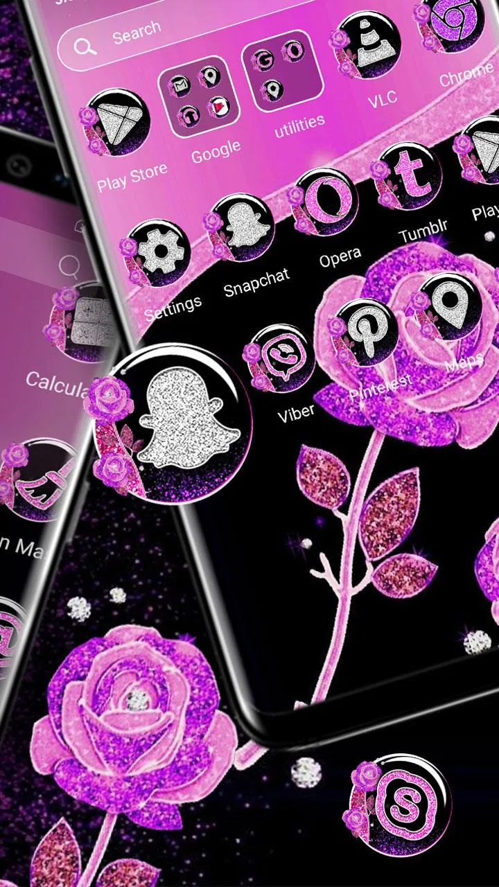 Purple Rose Launcher Theme | Indus Appstore | Screenshot