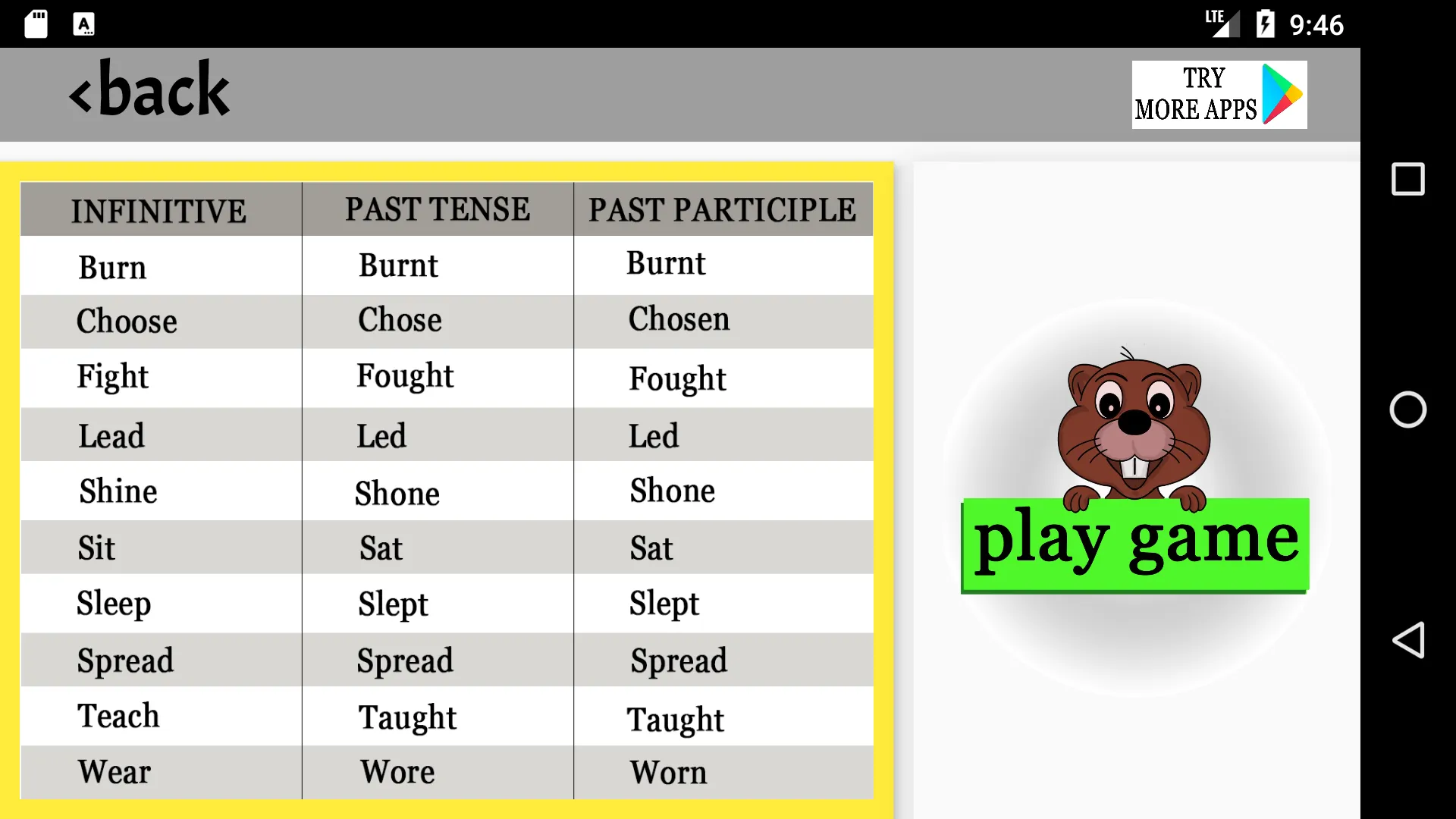 Irregular verbs | Indus Appstore | Screenshot