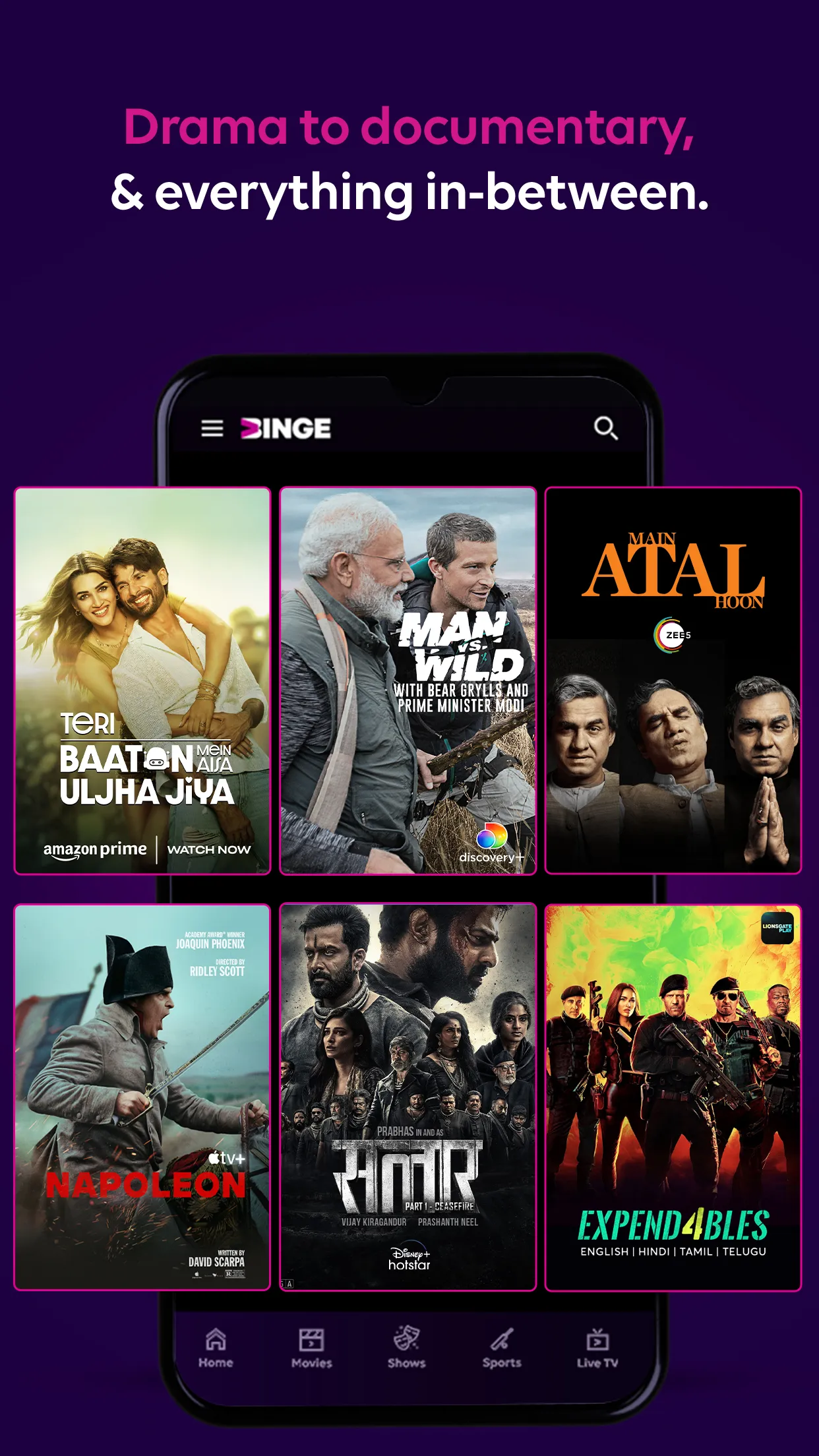 Tata Play Binge: 30+ OTTs in 1 | Indus Appstore | Screenshot