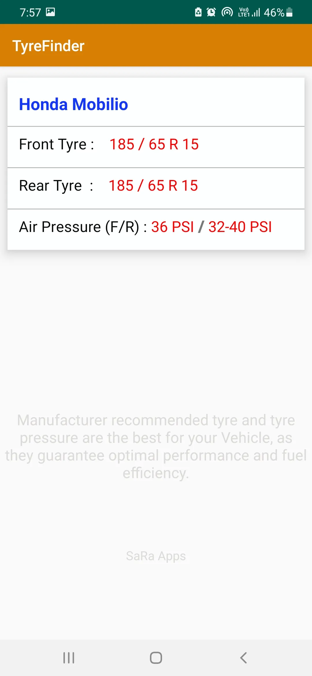 Tyre Finder | Tyre Size Finder | Indus Appstore | Screenshot