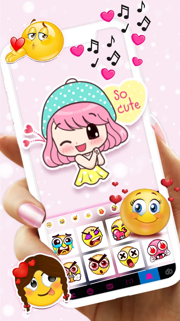 Lovely Cute Girl Keyboard Back | Indus Appstore | Screenshot