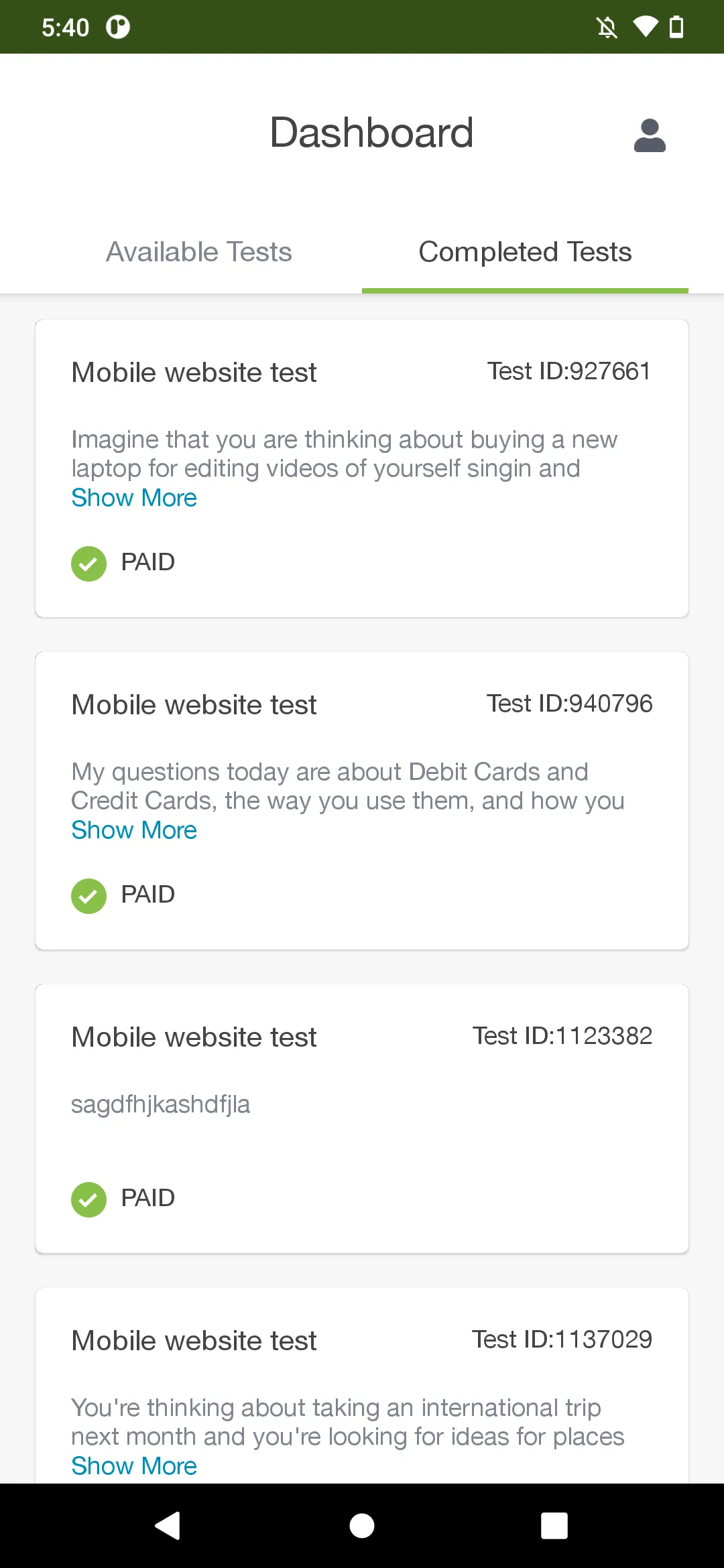 Trymata Testing | Indus Appstore | Screenshot