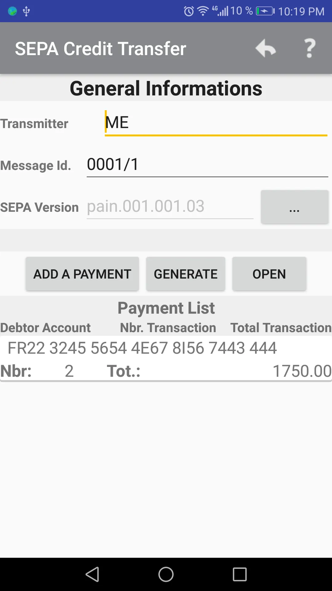 SEPA Transfer File | Indus Appstore | Screenshot