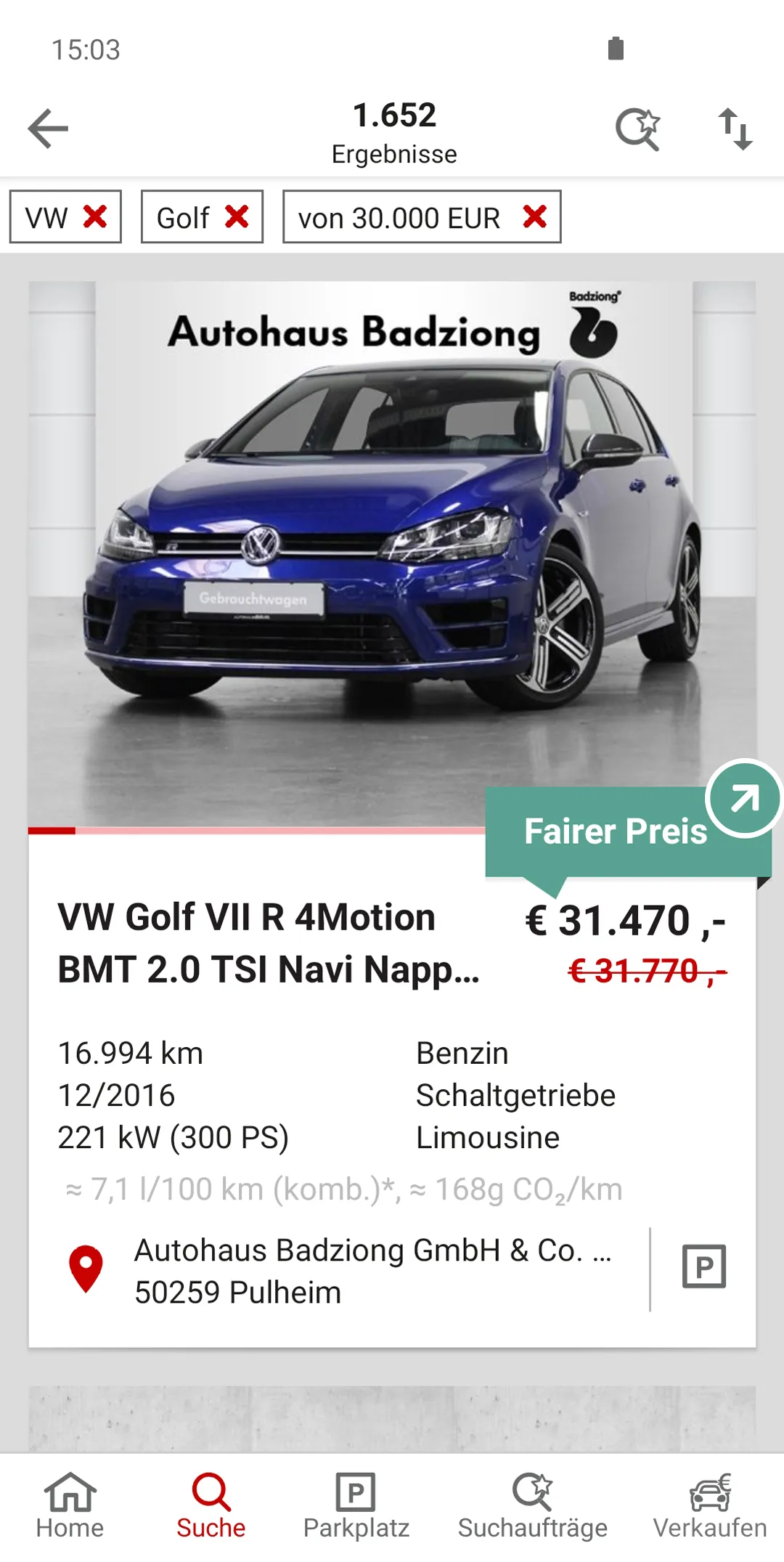 PKW.de - Gebrauchtwagen-Börse | Indus Appstore | Screenshot