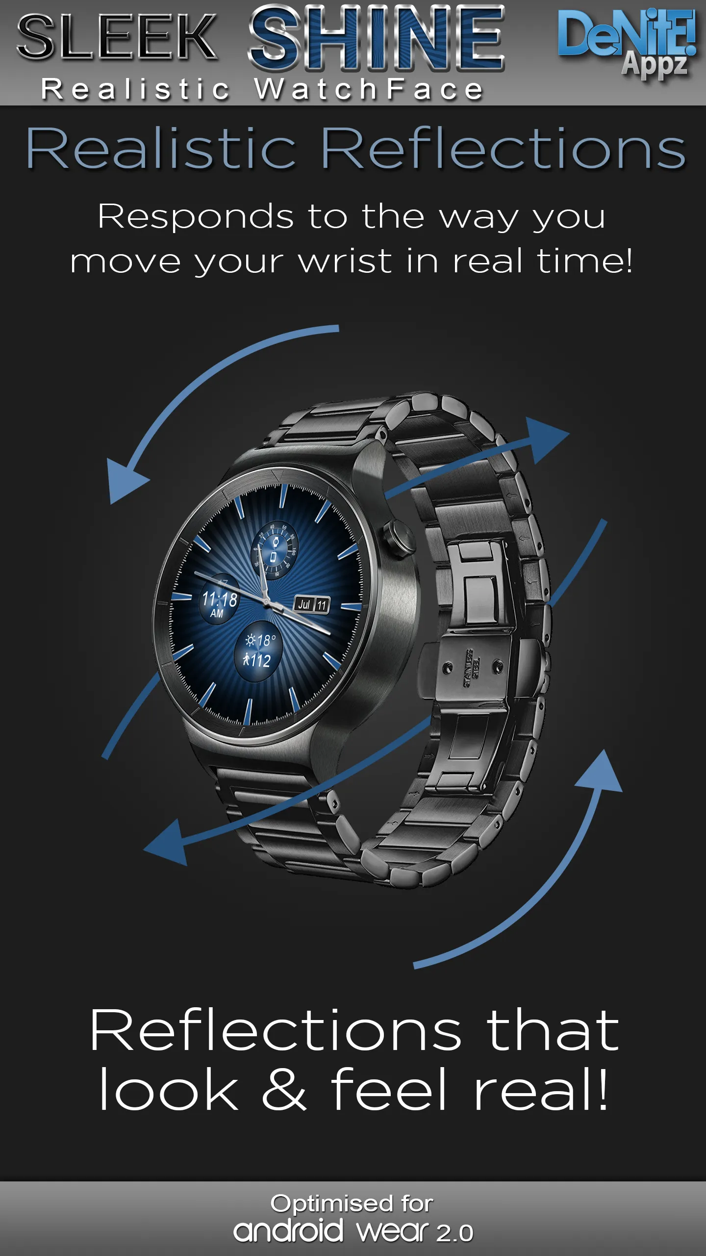 Sleek Shine HD Watch Face | Indus Appstore | Screenshot