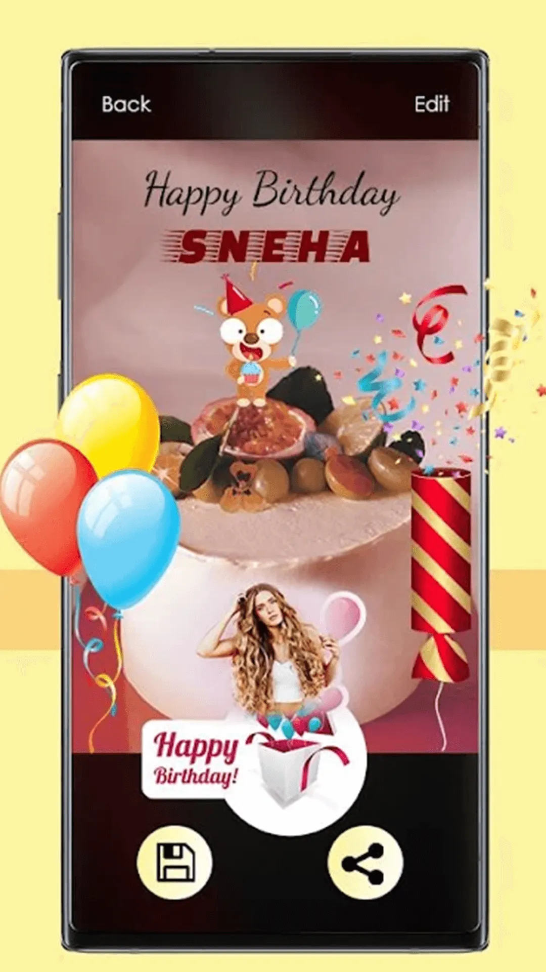 Name photo on birthday cake | Indus Appstore | Screenshot