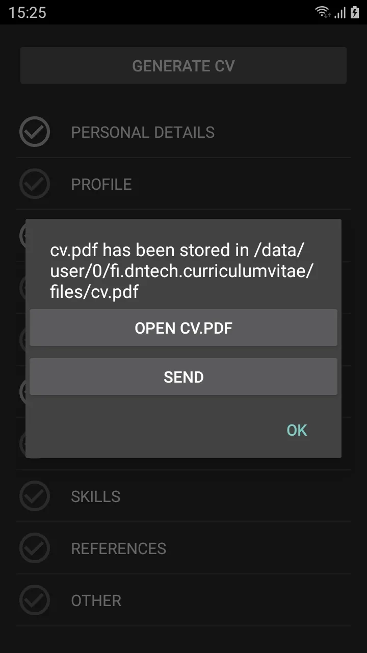 Curriculum Vitae | Indus Appstore | Screenshot