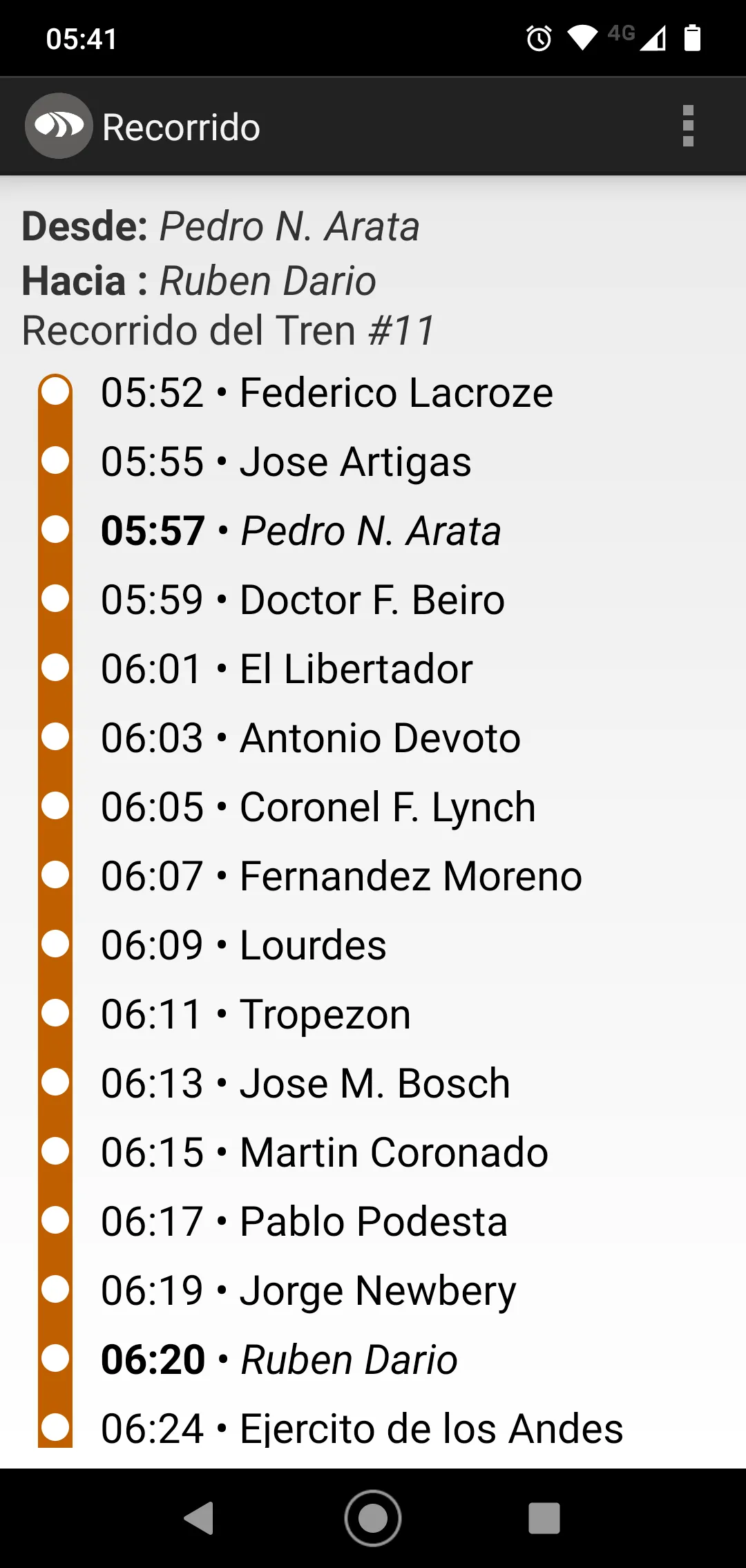 Horarios Urquiza | Indus Appstore | Screenshot