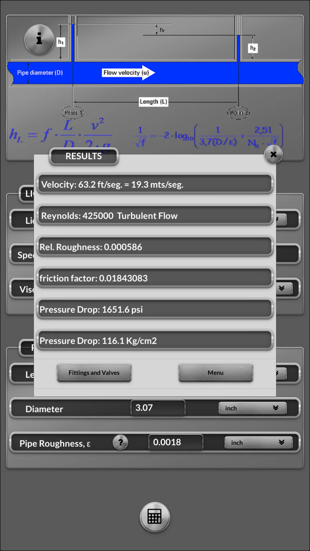 Pressure Drop Pipe Flow | Indus Appstore | Screenshot