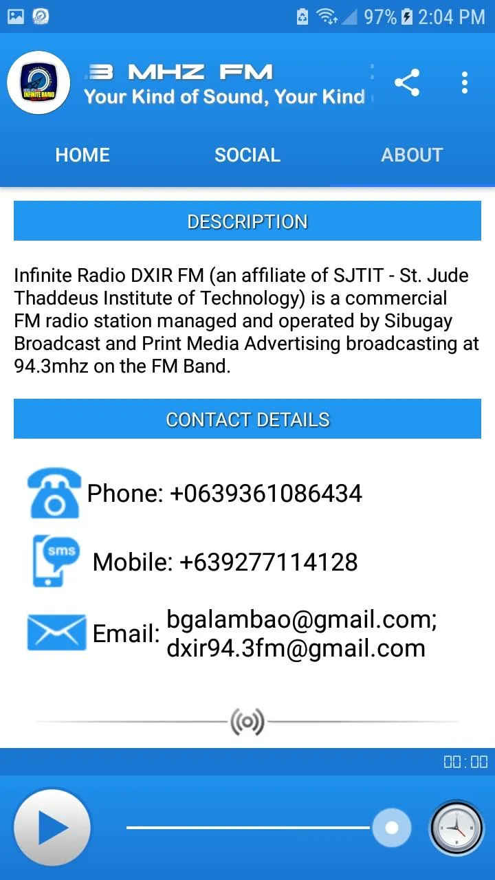 Infinite Radio - DXIR 94.3 mhz | Indus Appstore | Screenshot