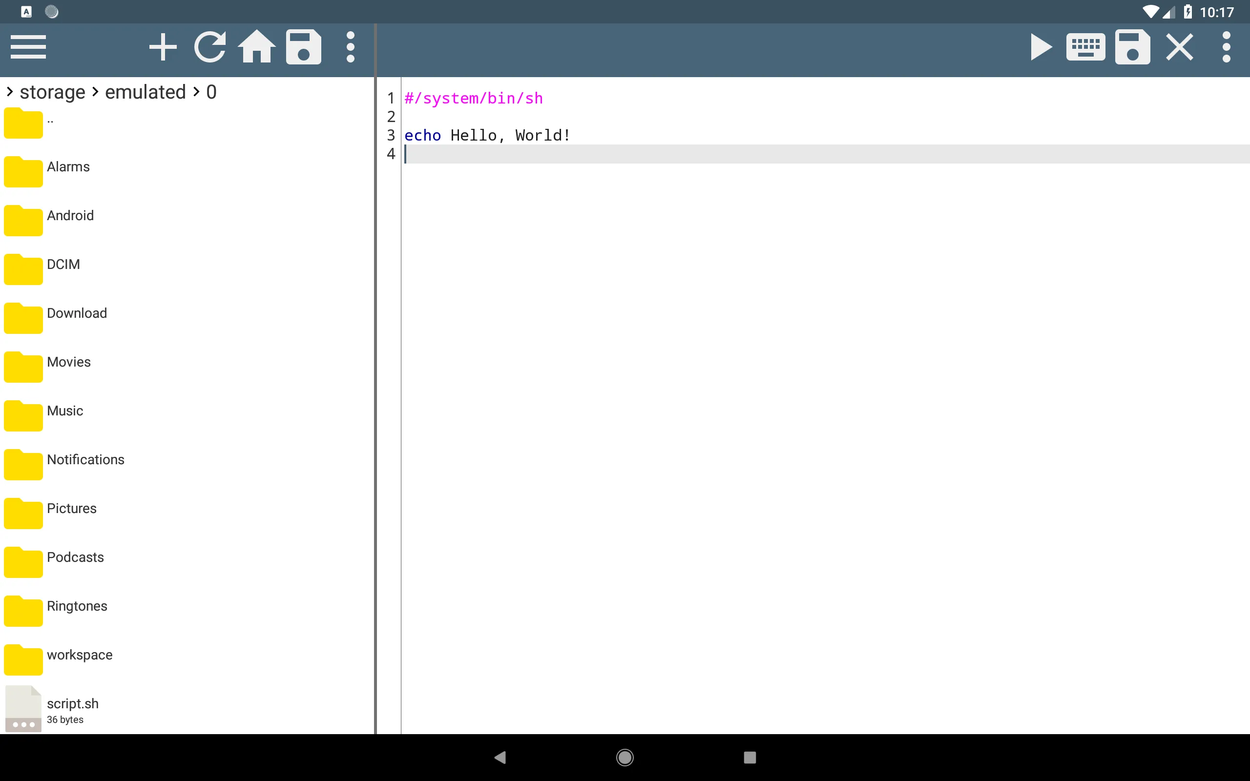 Shell Script Editor | Indus Appstore | Screenshot