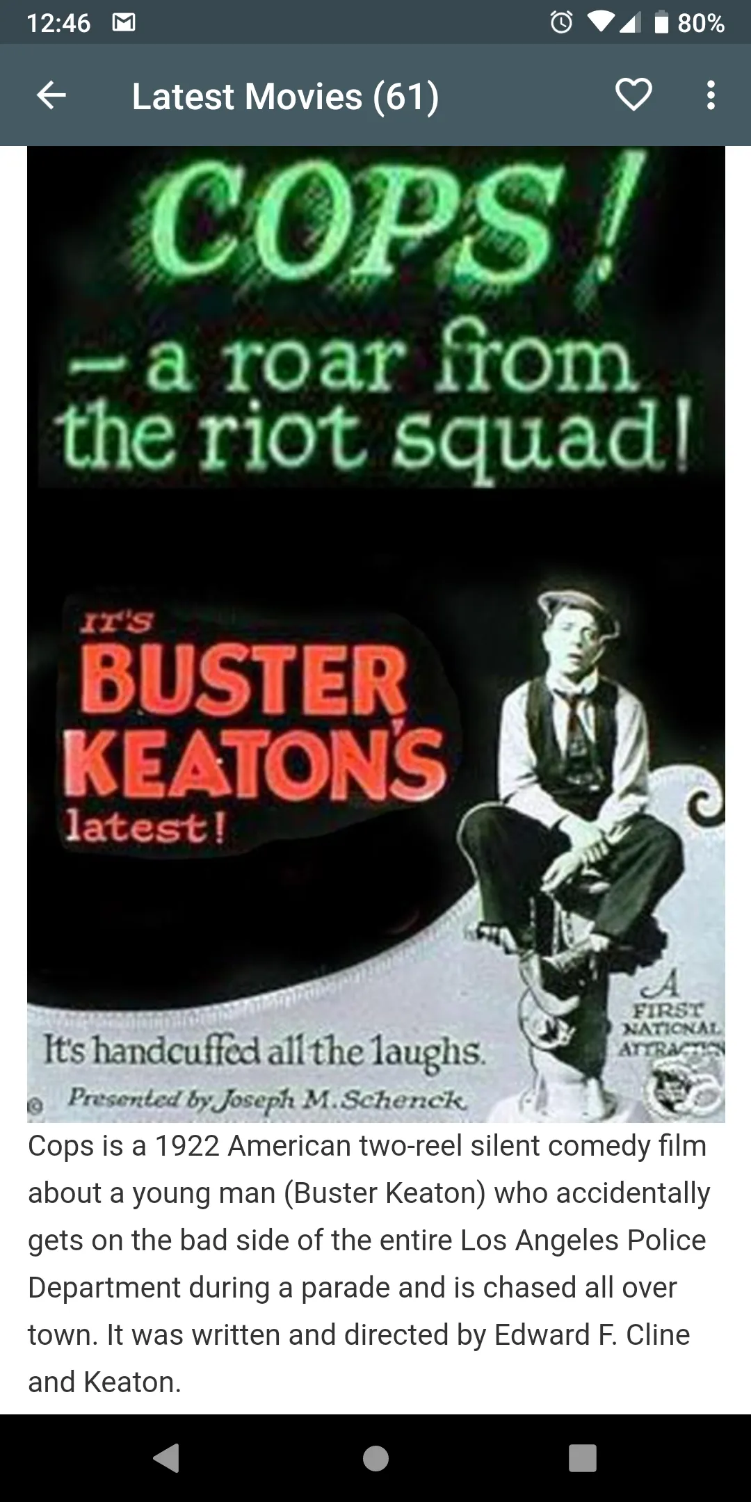 Buster Keaton Movies App | Indus Appstore | Screenshot