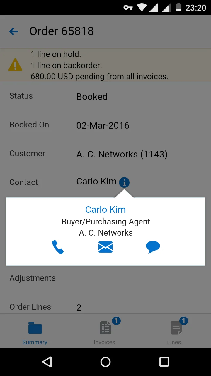 Sales Orders for EBS | Indus Appstore | Screenshot